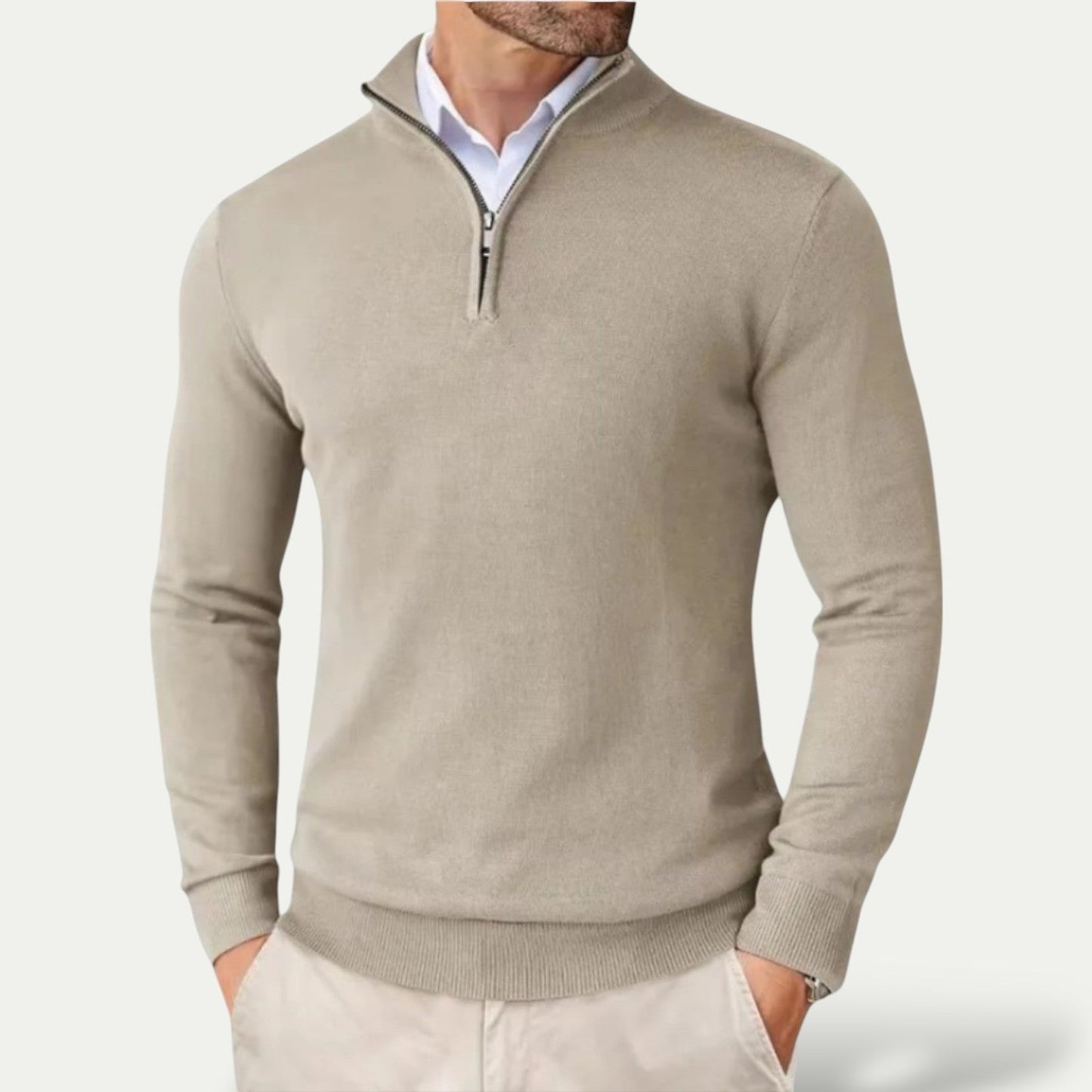 VogeLuxe | Men’s Refined Knit Quarter-Zip Pullover 3