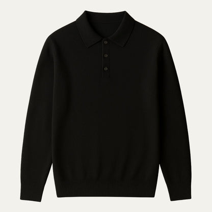 VogeLuxe | Men’s Refined Long-Sleeve Polo Sweater 0