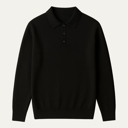 VogeLuxe | Men’s Refined Long-Sleeve Polo Sweater 0