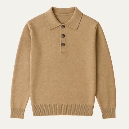 VogeLuxe | Men’s Refined Long-Sleeve Polo Sweater 1