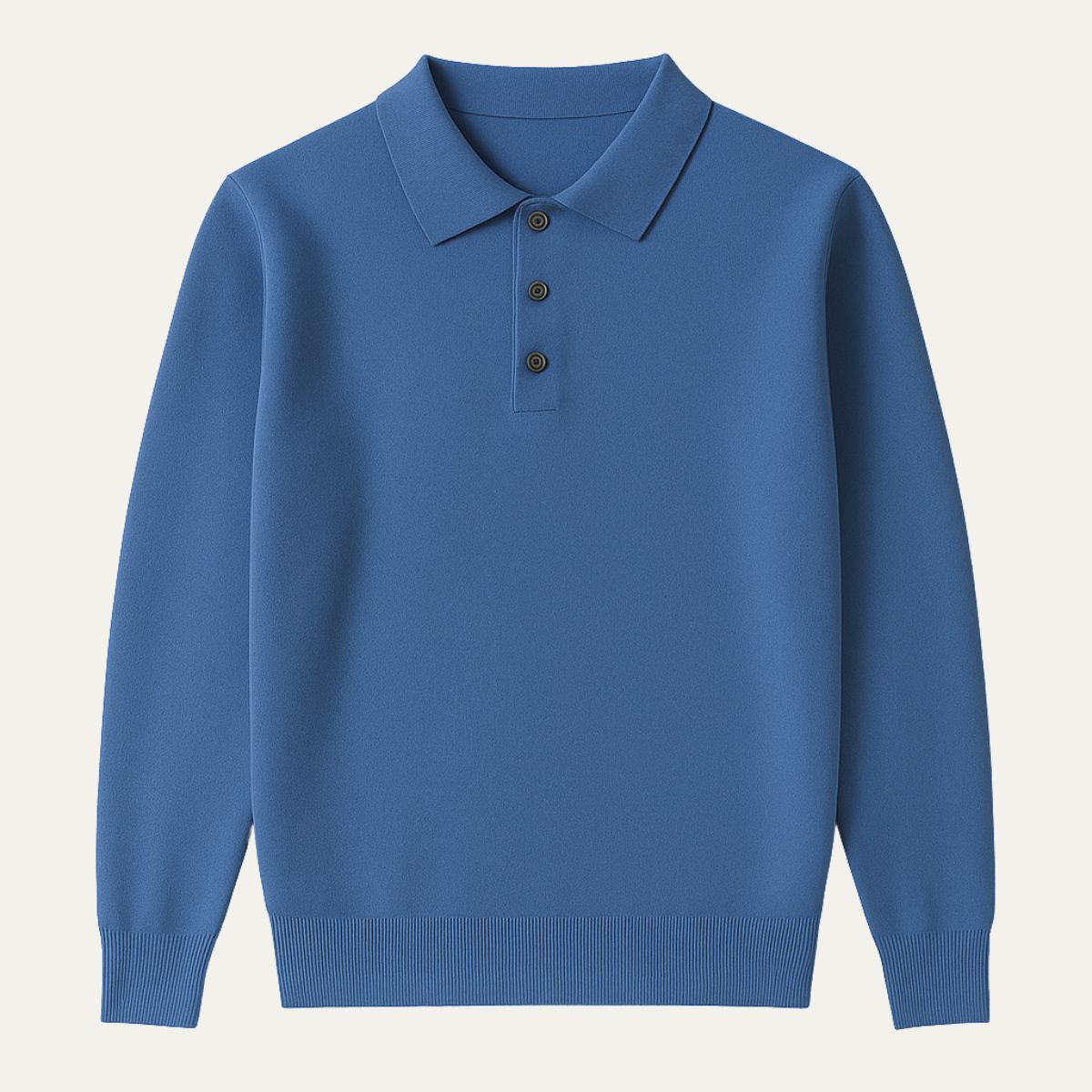 VogeLuxe | Men’s Refined Long-Sleeve Polo Sweater 2