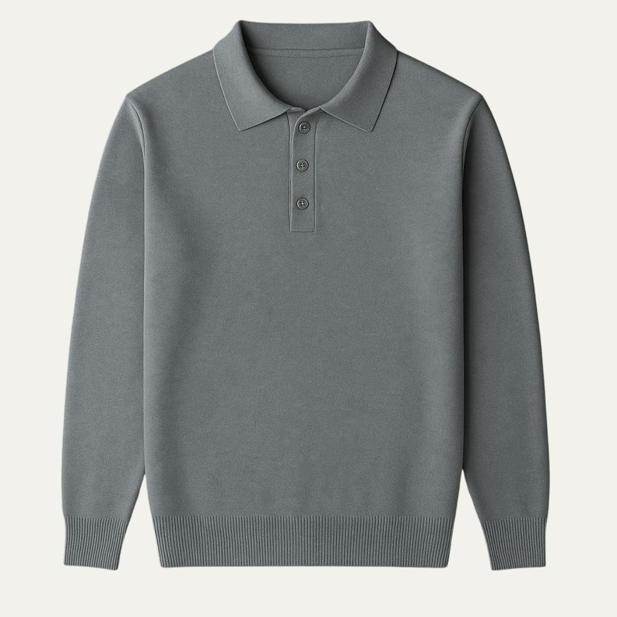 VogeLuxe | Men’s Refined Long-Sleeve Polo Sweater 3