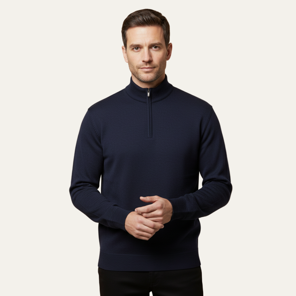 VogeLuxe | Men’s Refined Mock Neck Pullover 1
