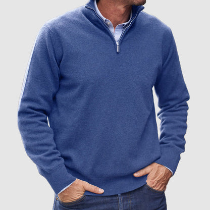 VogeLuxe | Men’s Refined Quarter-Zip Sweater with Ribbed Details 0