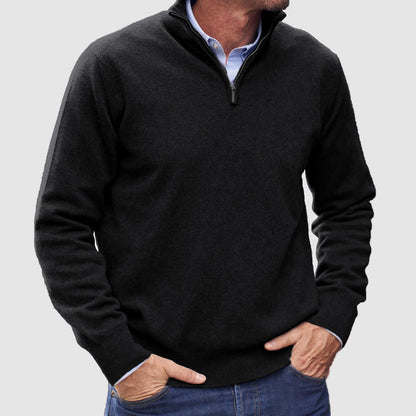 VogeLuxe | Men’s Refined Quarter-Zip Sweater with Ribbed Details 2