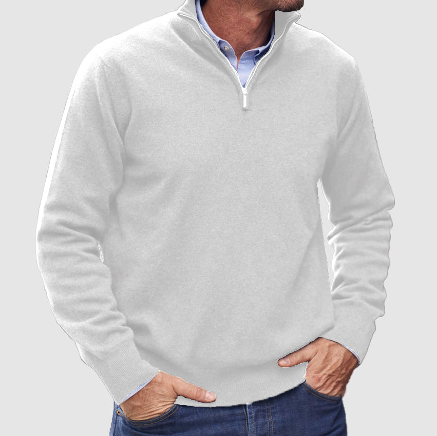 VogeLuxe | Men’s Refined Quarter-Zip Sweater with Ribbed Details 4