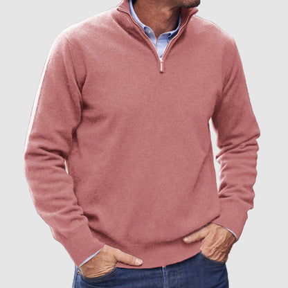 VogeLuxe | Men’s Refined Quarter-Zip Sweater with Ribbed Details 5
