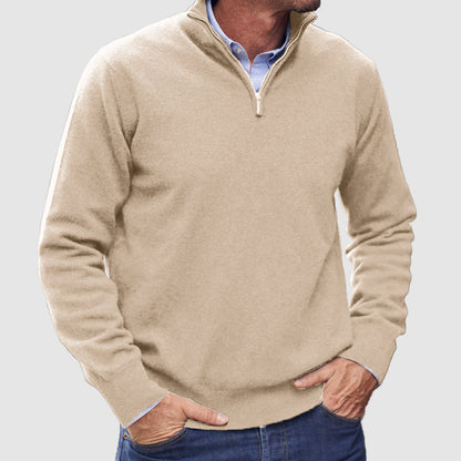 VogeLuxe | Men’s Refined Quarter-Zip Sweater with Ribbed Details 6