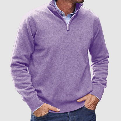 VogeLuxe | Men’s Refined Quarter-Zip Sweater with Ribbed Details 8