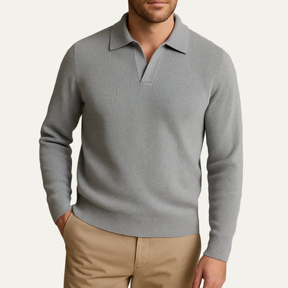 VogeLuxe | Men’s Refined Textured Knit Polo 1