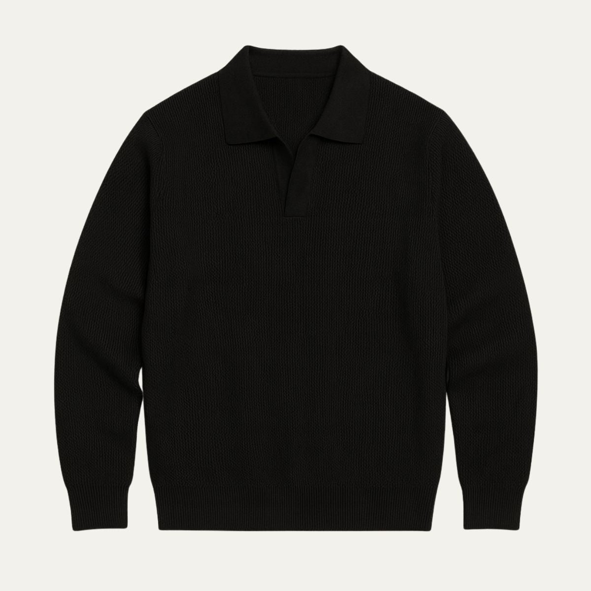VogeLuxe | Men’s Refined Textured Knit Polo 4