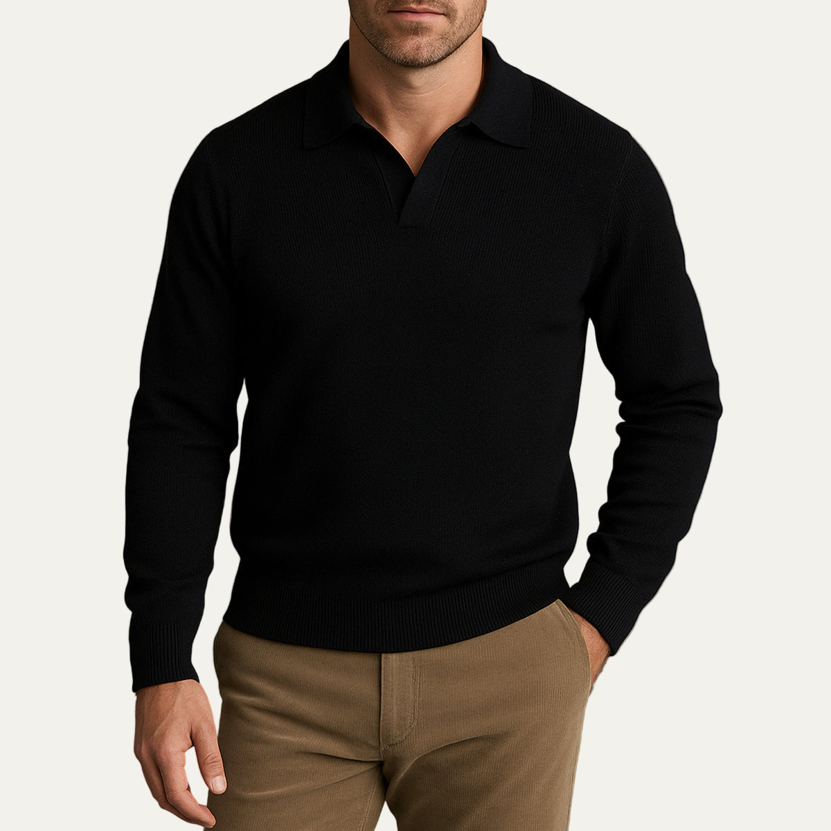 VogeLuxe | Men’s Refined Textured Knit Polo 5
