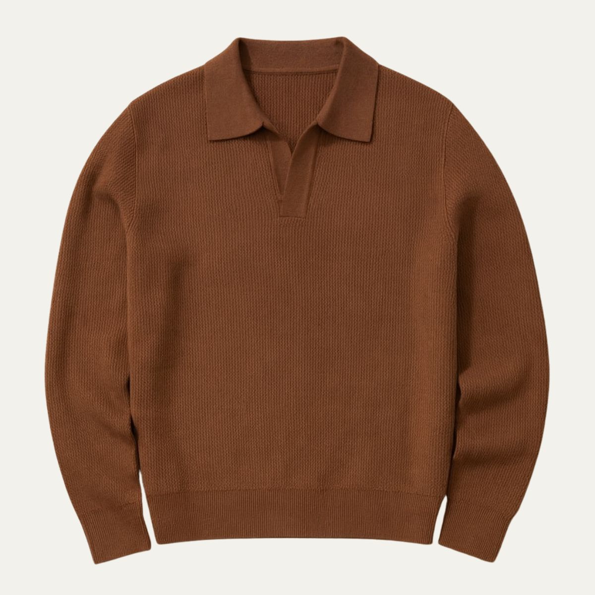 VogeLuxe | Men’s Refined Textured Knit Polo 6