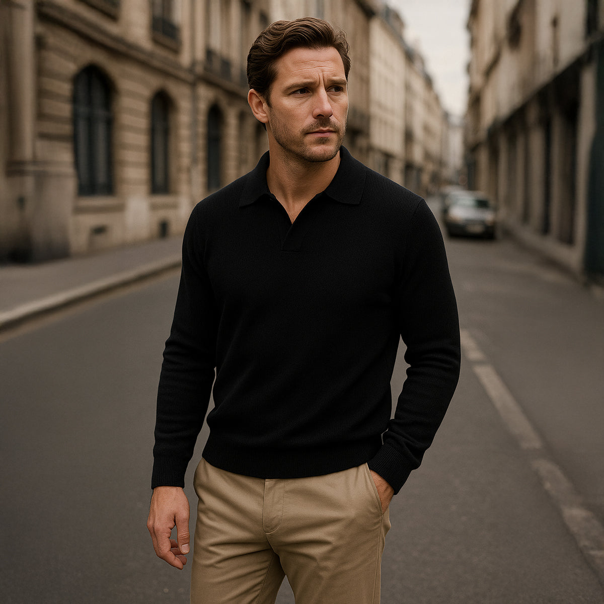 VogeLuxe | Men’s Refined Textured Knit Polo 7