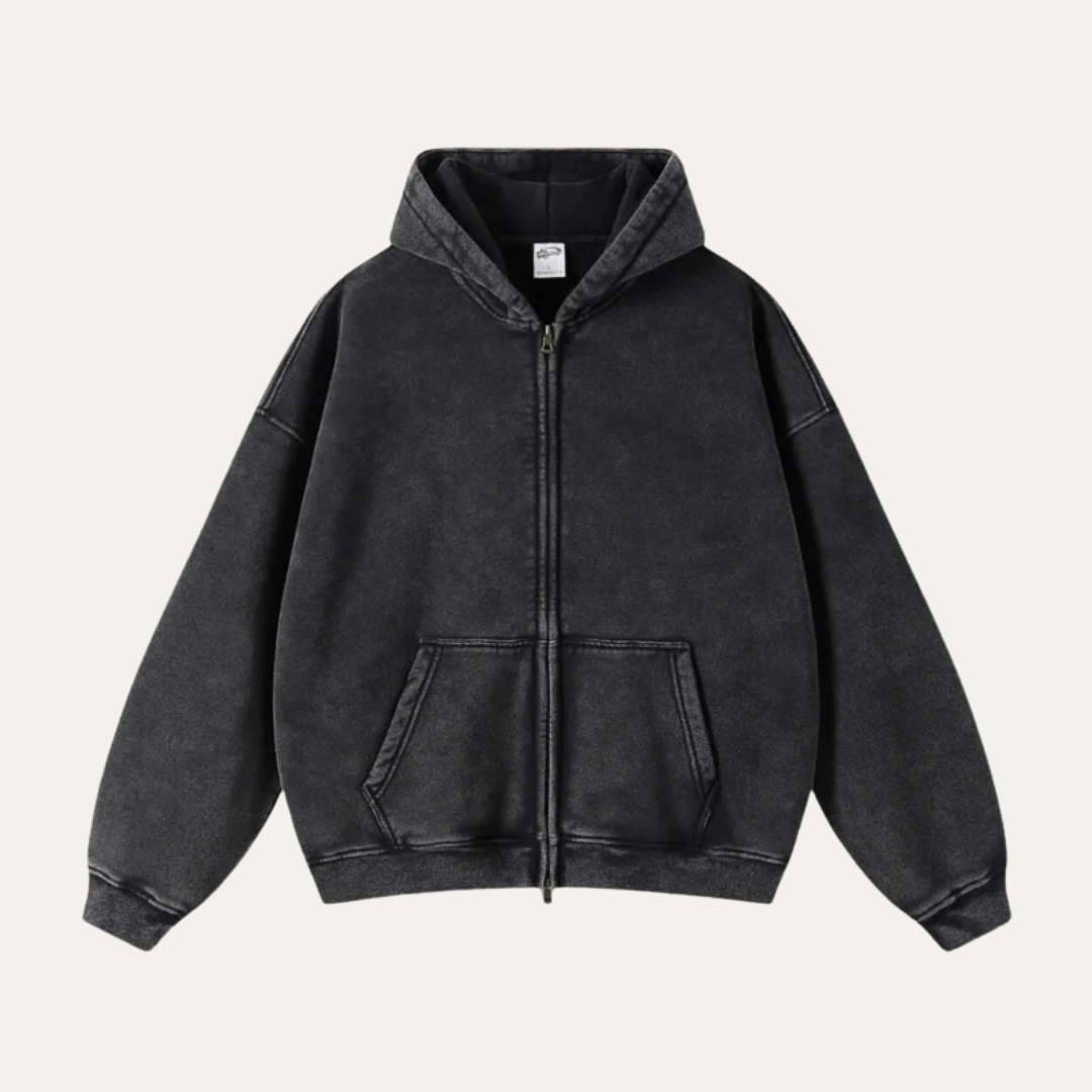 VogeLuxe | Men’s Relaxed Full-Zip Hoodie 0