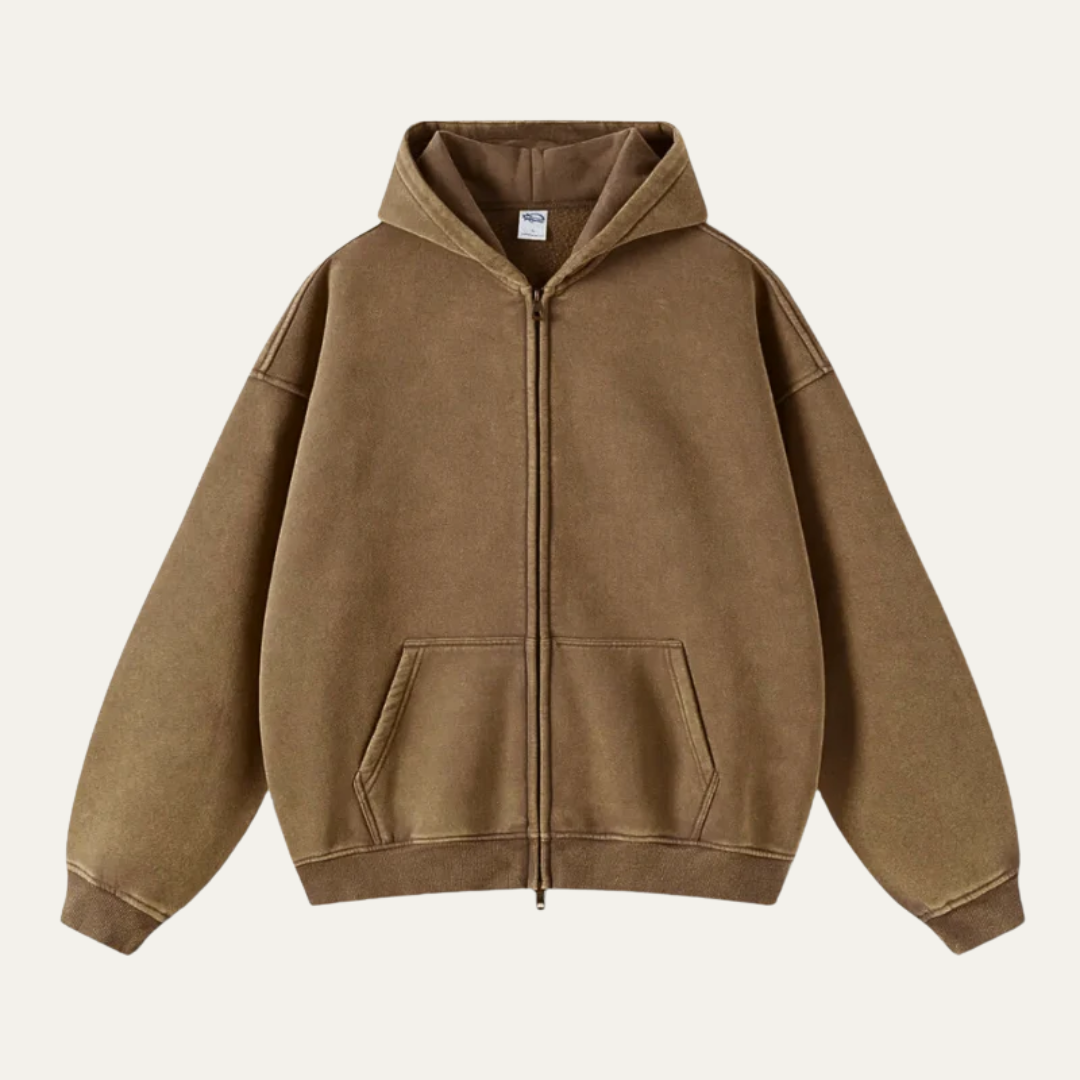 VogeLuxe | Men’s Relaxed Full-Zip Hoodie 1