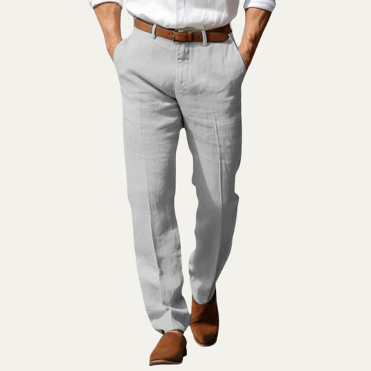 VogeLuxe | Men’s Relaxed Linen Blend Trousers 0