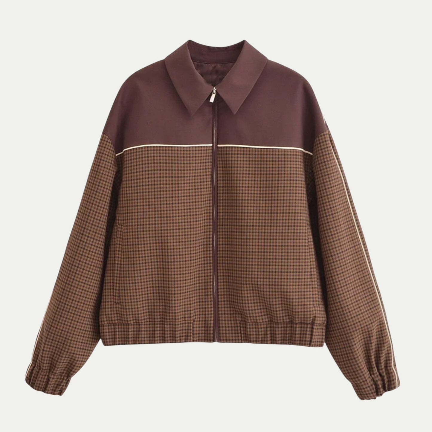 VogeLuxe | Men’s Retro Houndstooth Zip-Up Jacket 0