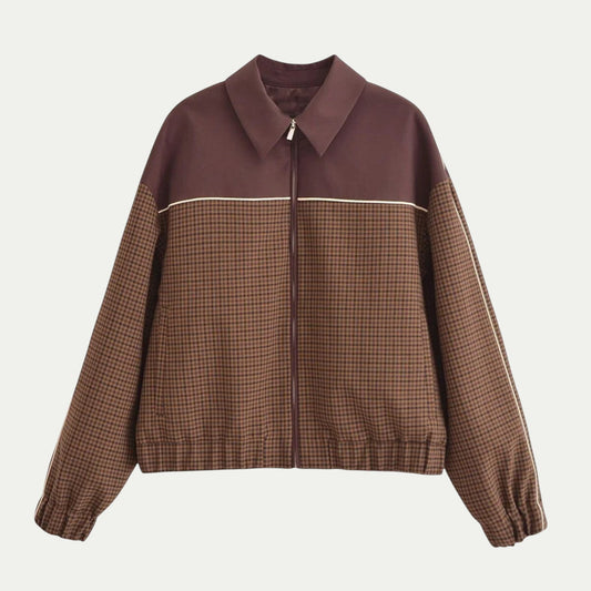 VogeLuxe | Men’s Retro Houndstooth Zip-Up Jacket 0