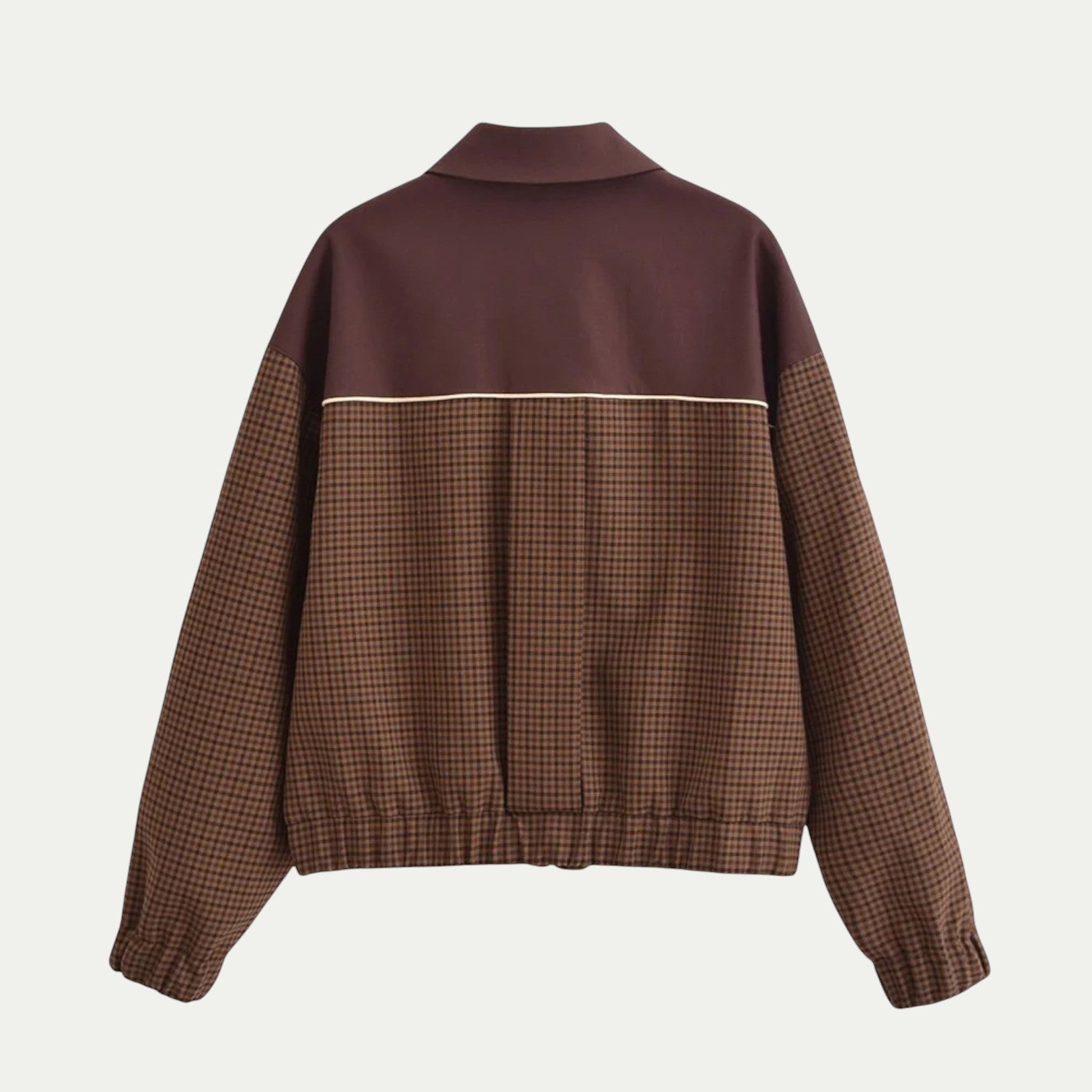 VogeLuxe | Men’s Retro Houndstooth Zip-Up Jacket 1