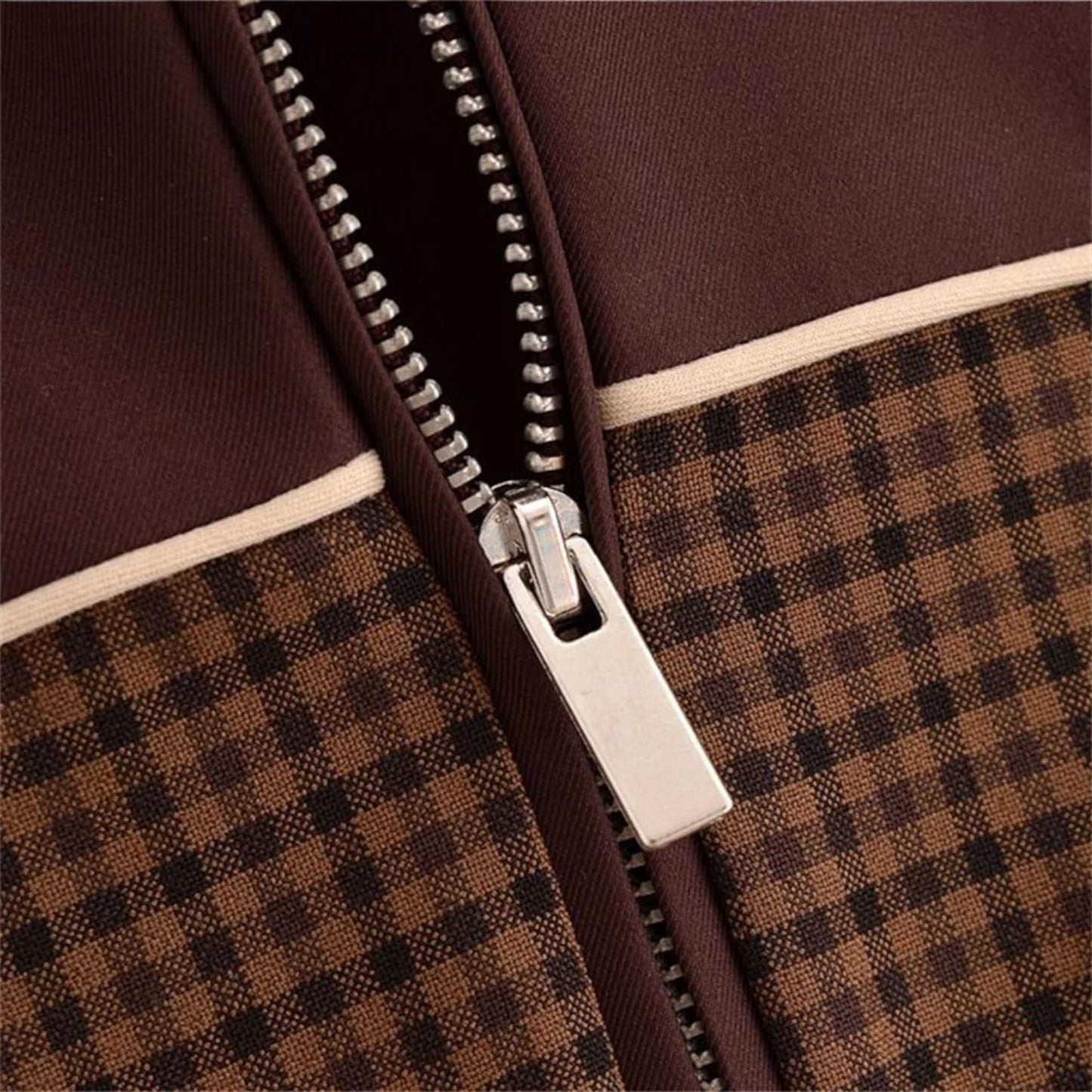 VogeLuxe | Men’s Retro Houndstooth Zip-Up Jacket 2