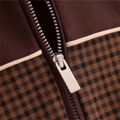 VogeLuxe | Men’s Retro Houndstooth Zip-Up Jacket 2