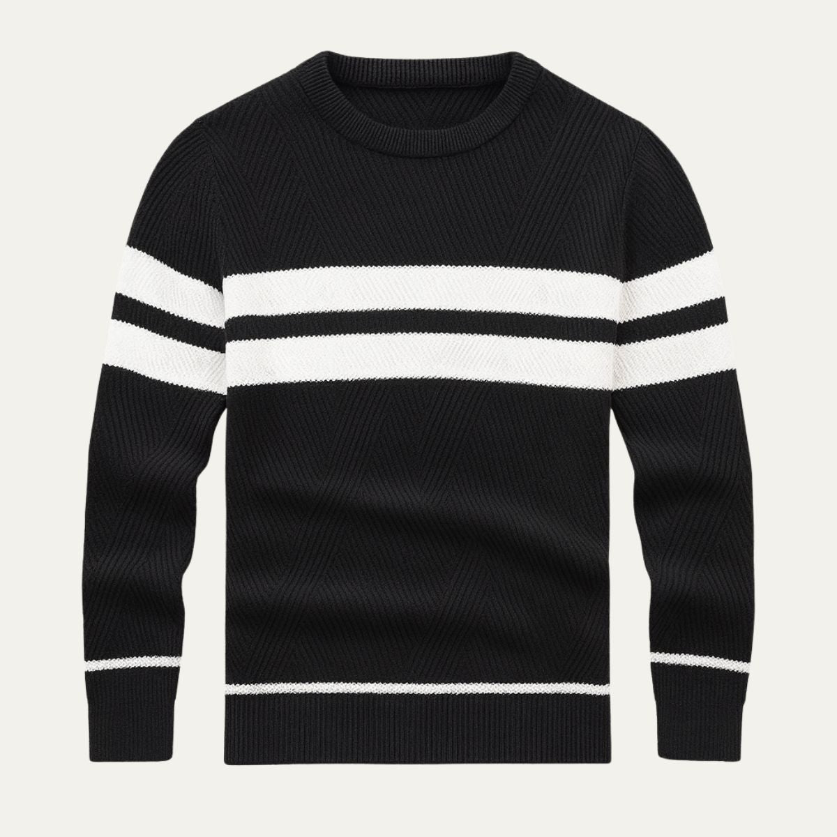 VogeLuxe | Men’s Retro Knit Crewneck Sweater 4