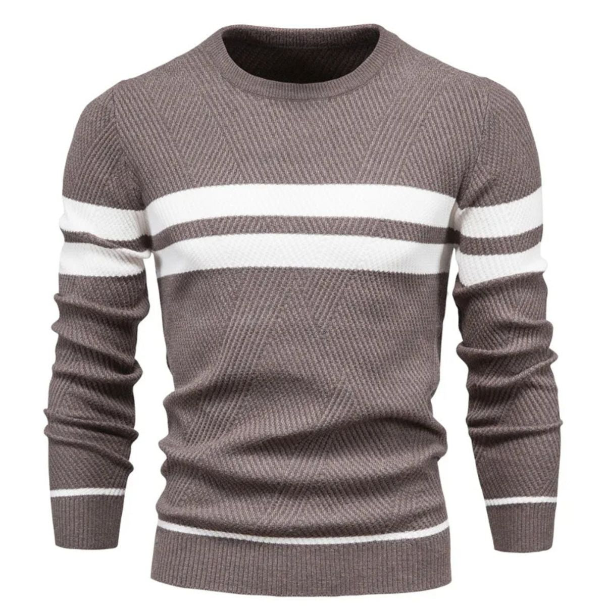 VogeLuxe | Men’s Retro Knit Crewneck Sweater 6
