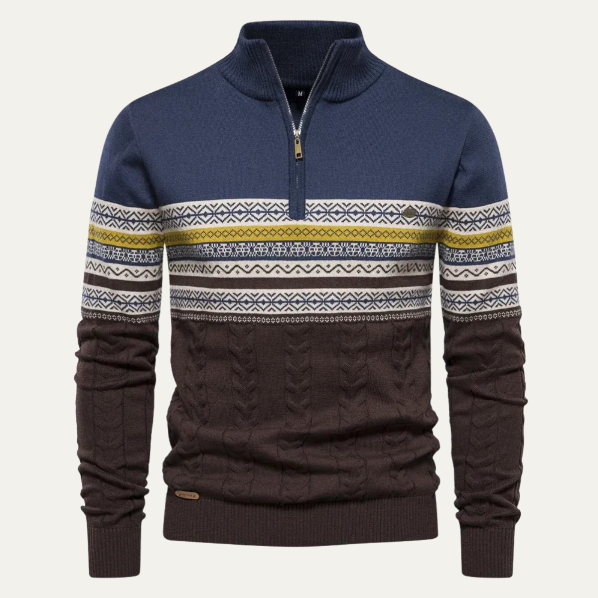 VogeLuxe | Men’s Retro Quarter-Zip Sweater 0