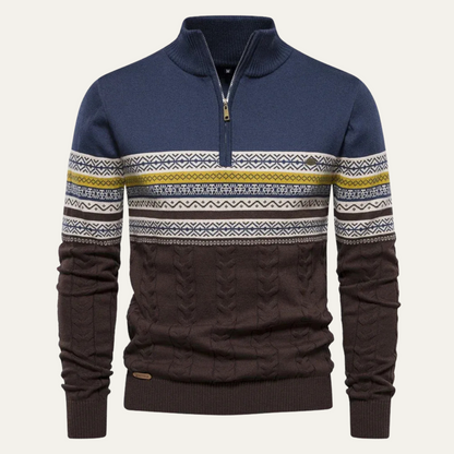 VogeLuxe | Men’s Retro Quarter-Zip Sweater 0