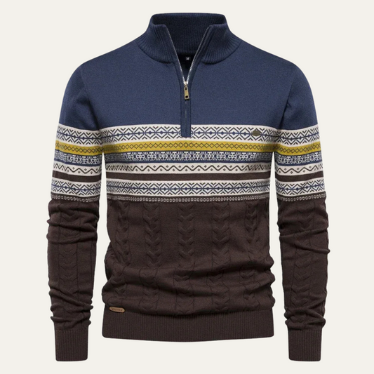 VogeLuxe | Men’s Retro Quarter-Zip Sweater 0