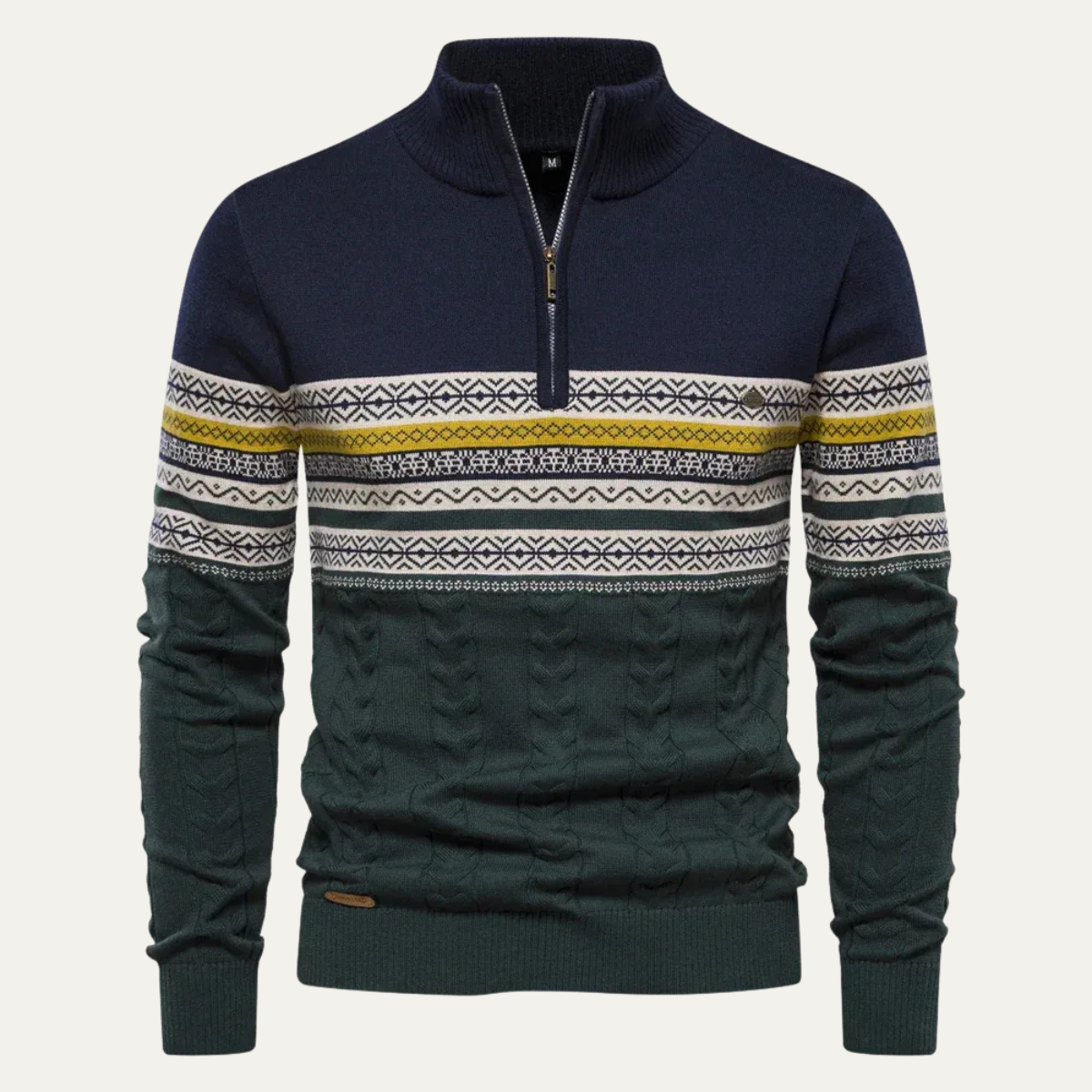 VogeLuxe | Men’s Retro Quarter-Zip Sweater 1