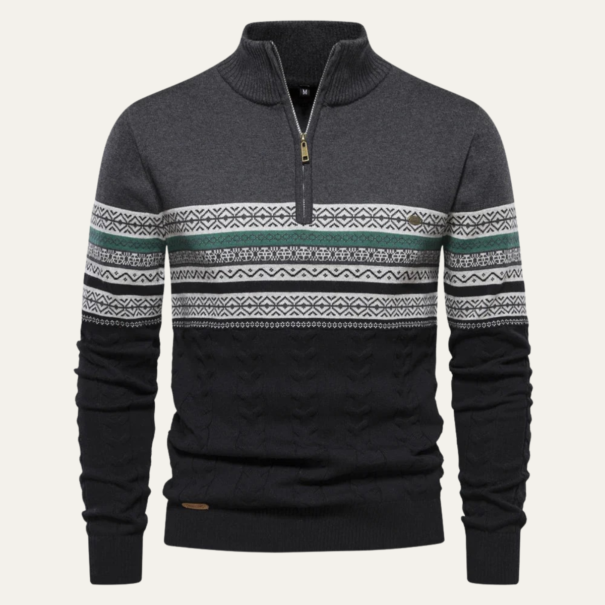 VogeLuxe | Men’s Retro Quarter-Zip Sweater 2
