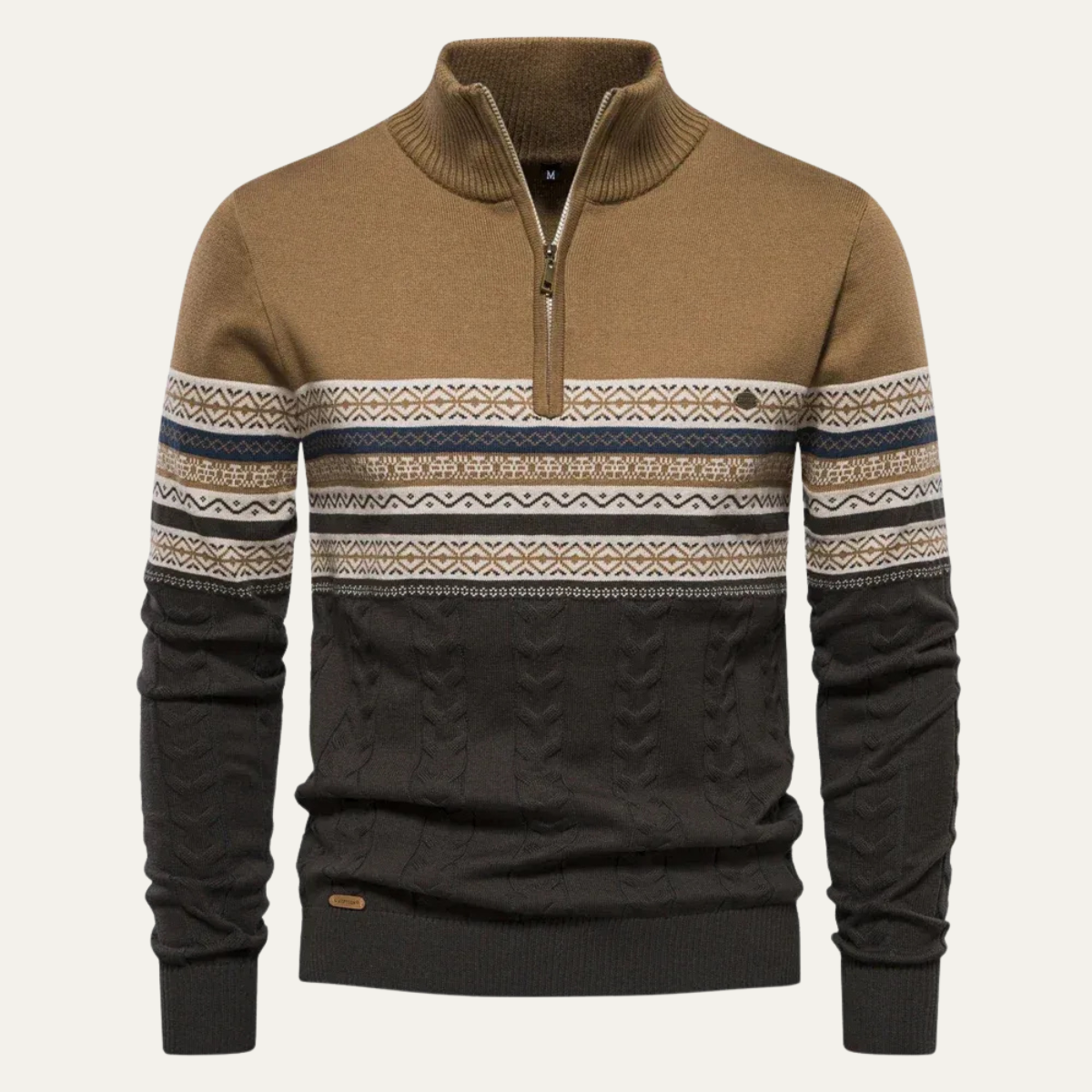 VogeLuxe | Men’s Retro Quarter-Zip Sweater 3