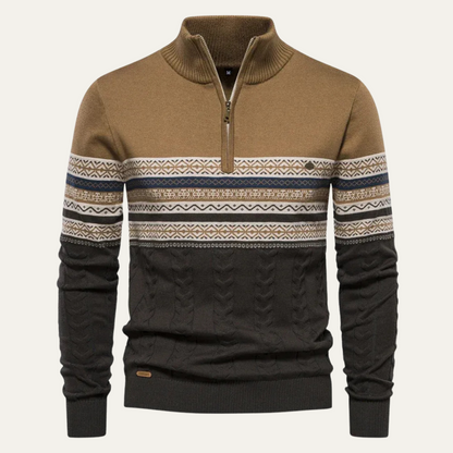 VogeLuxe | Men’s Retro Quarter-Zip Sweater 3