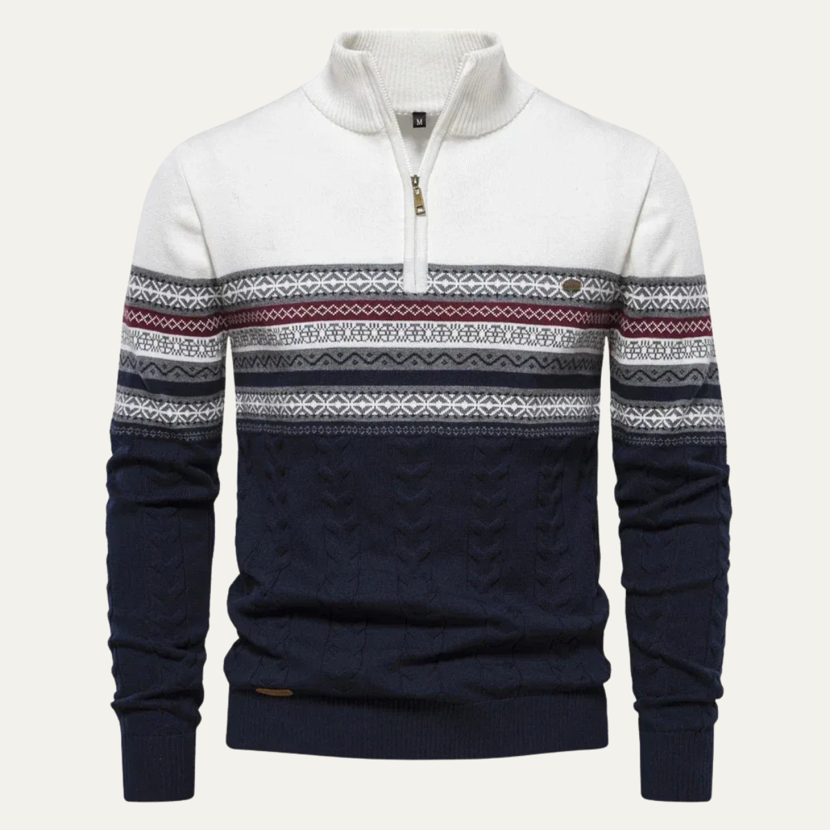 VogeLuxe | Men’s Retro Quarter-Zip Sweater 4