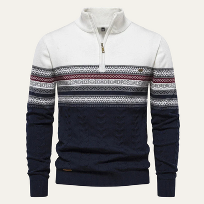 VogeLuxe | Men’s Retro Quarter-Zip Sweater 4