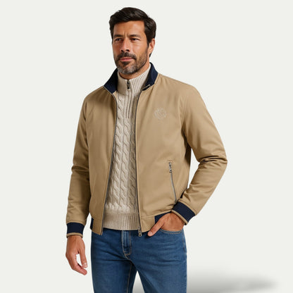 VogeLuxe | Men’s Reversible Crest Bomber Jacket 1