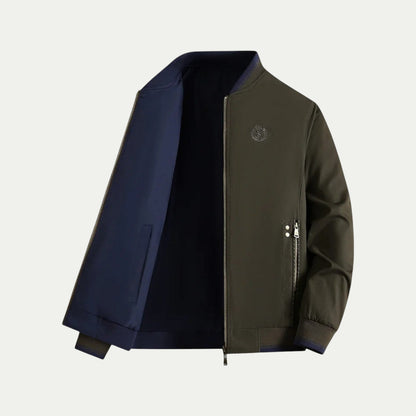VogeLuxe | Men’s Reversible Crest Bomber Jacket 3