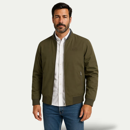 VogeLuxe | Men’s Reversible Crest Bomber Jacket 4