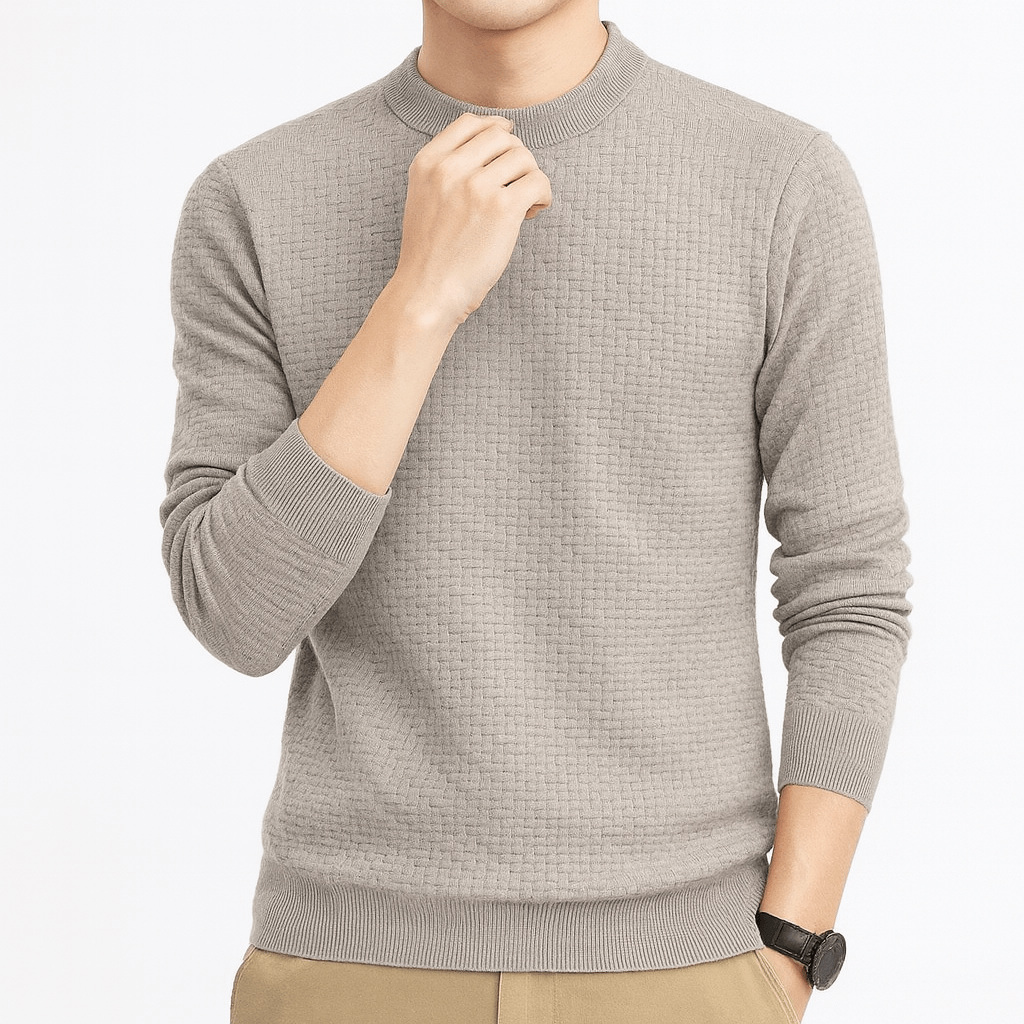 VogeLuxe | Men’s Rib-Knit Mock Neck Sweater 0
