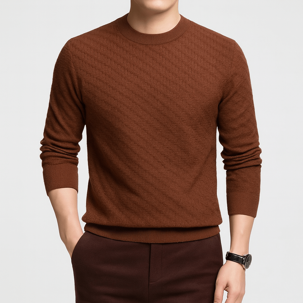 VogeLuxe | Men’s Rib-Knit Mock Neck Sweater 1