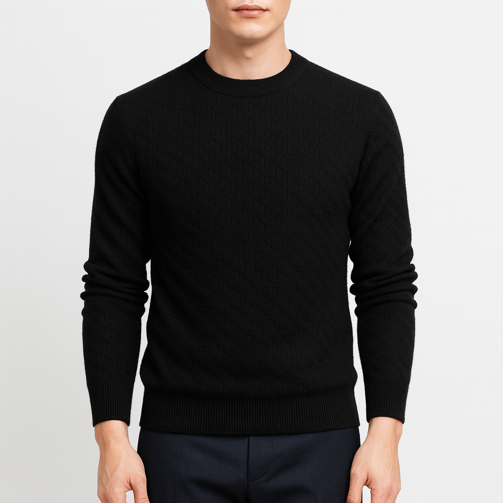 VogeLuxe | Men’s Rib-Knit Mock Neck Sweater 2