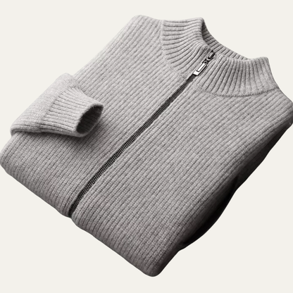 VogeLuxe | Men’s Ribbed Full-Zip Cardigan 0