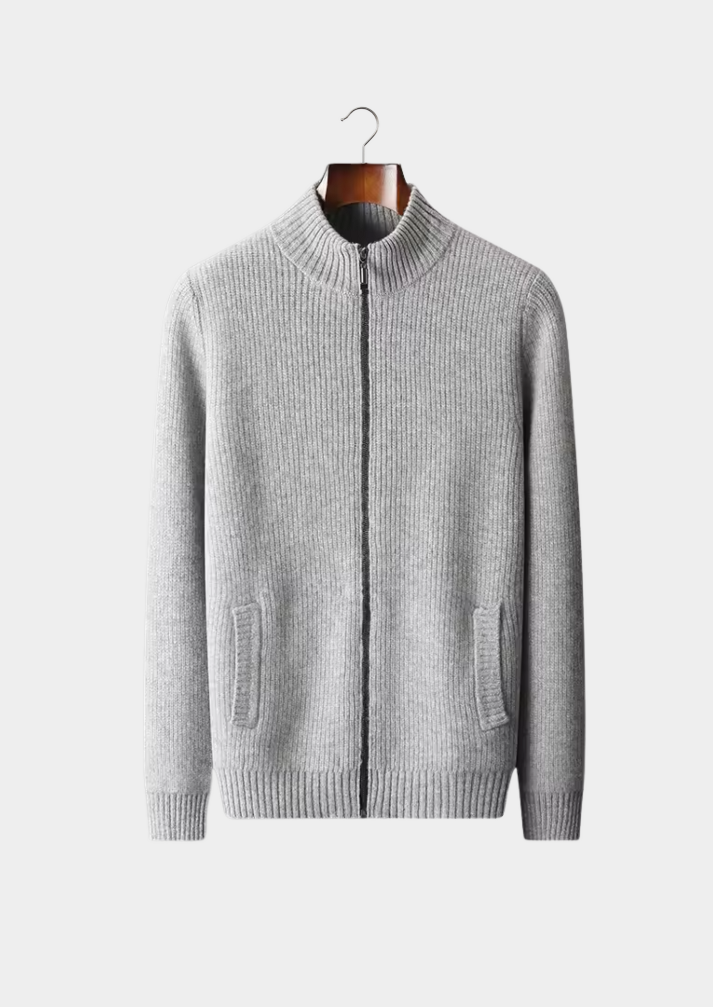 VogeLuxe | Men’s Ribbed Full-Zip Cardigan 1