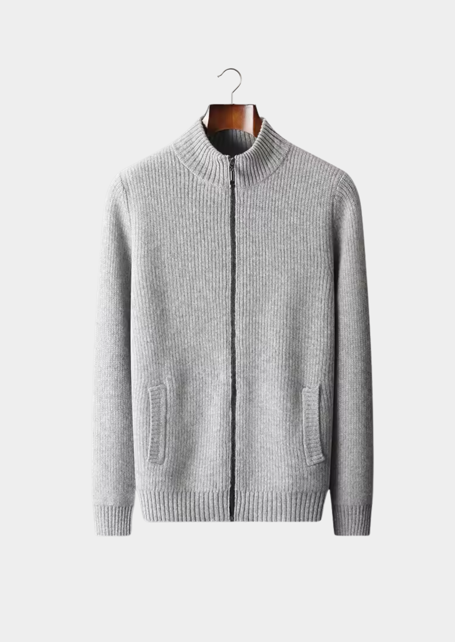 VogeLuxe | Men’s Ribbed Full-Zip Cardigan 1