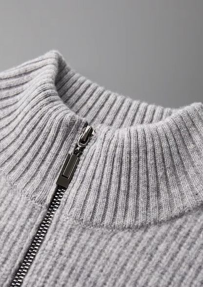 VogeLuxe | Men’s Ribbed Full-Zip Cardigan 5