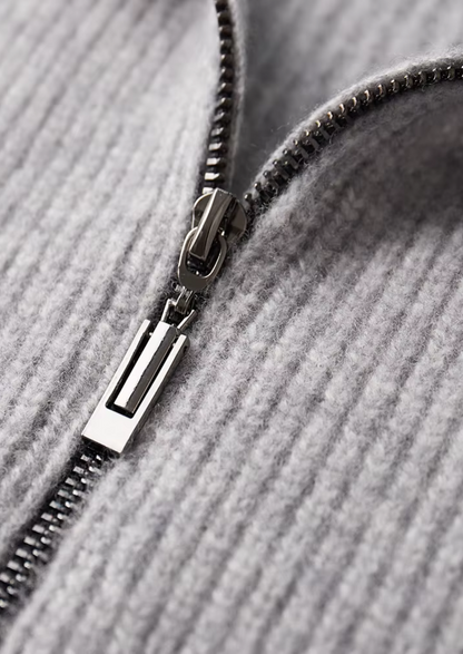 VogeLuxe | Men’s Ribbed Full-Zip Cardigan 8