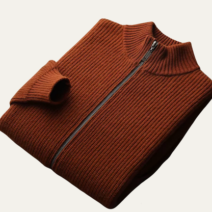 VogeLuxe | Men’s Ribbed Full-Zip Cardigan 9