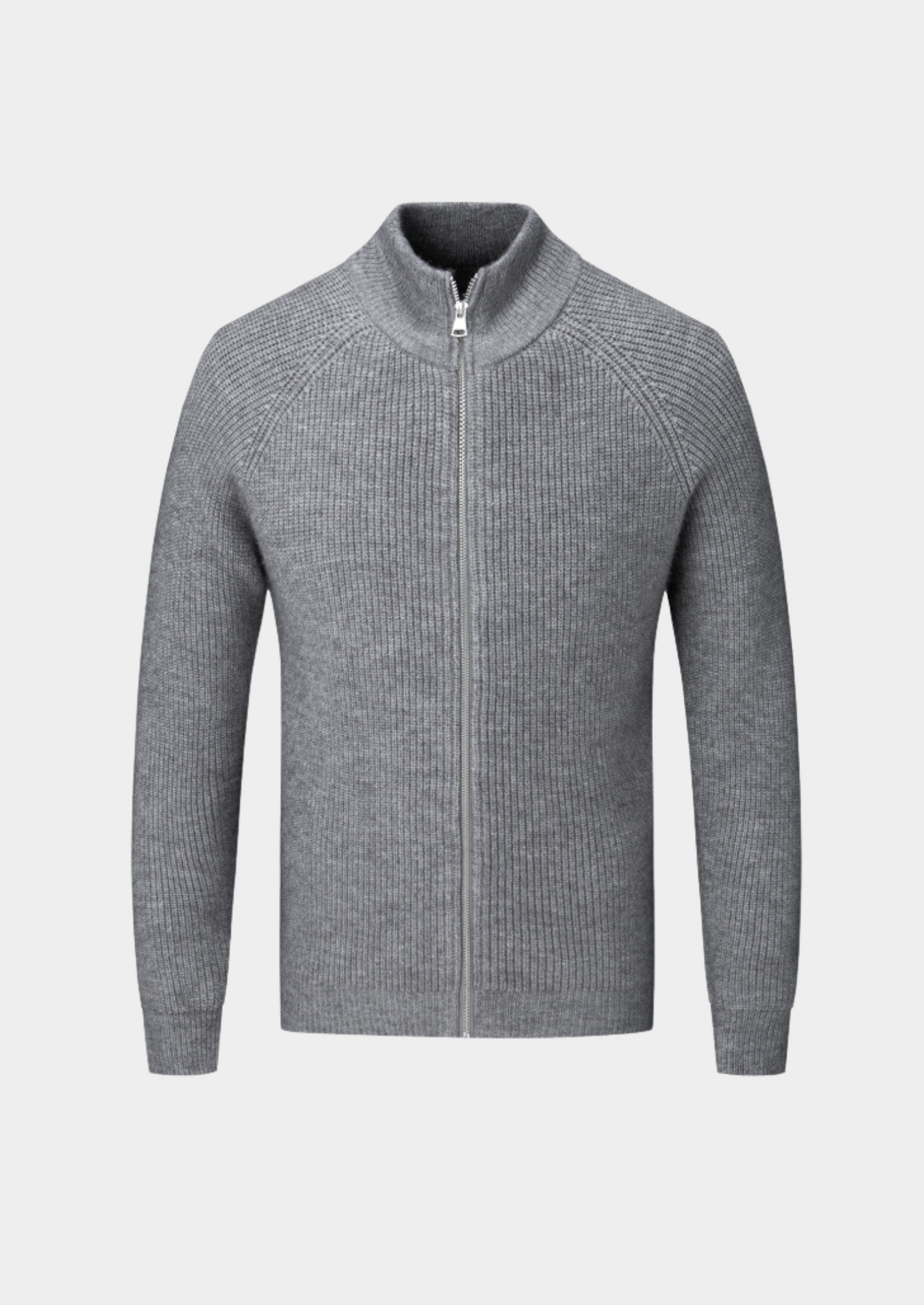 VogeLuxe | Men’s Ribbed Full-Zip Sweater 2